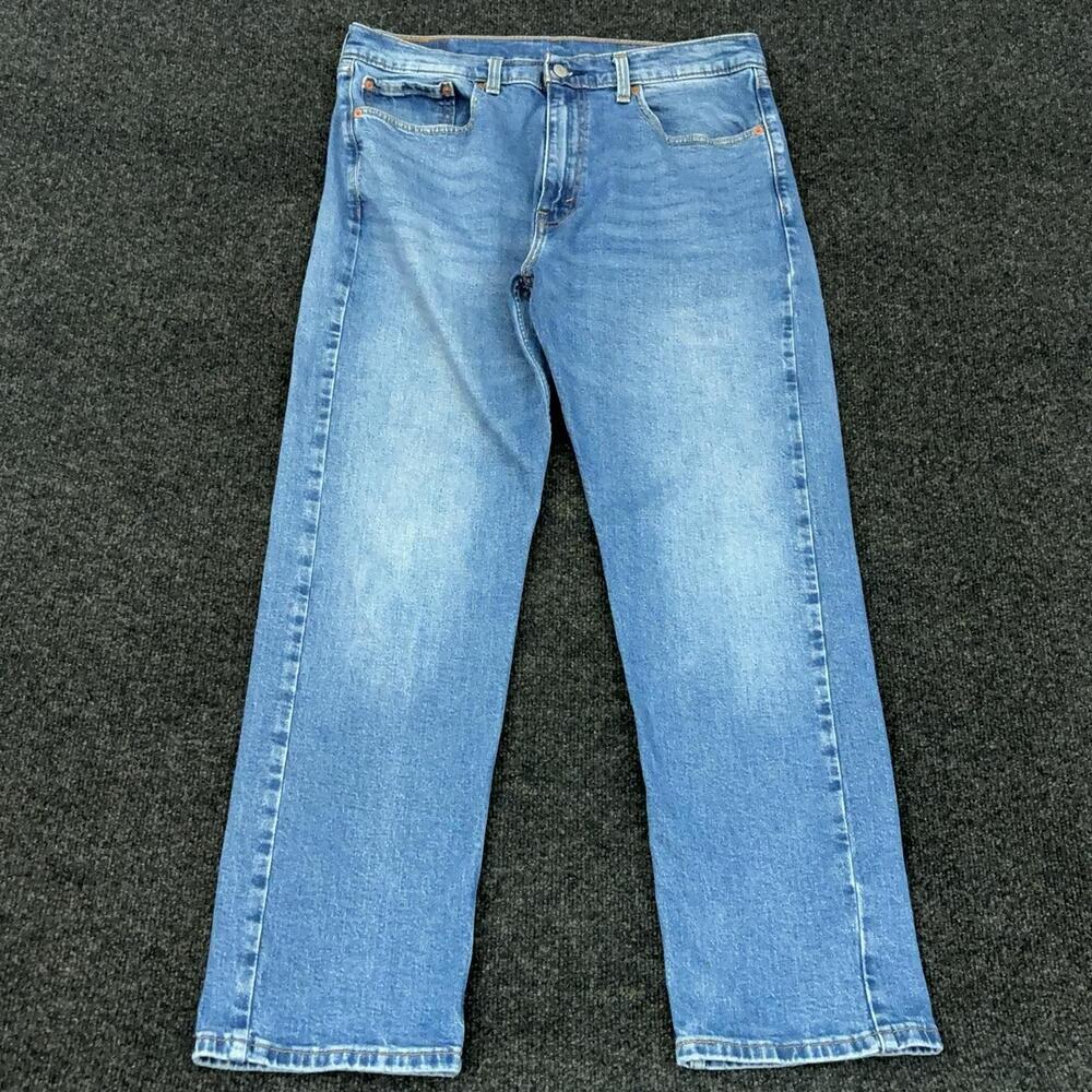 Levi's 505 Jeans Mens 36x30 Blue Denim Straight Leg Medium Wash Classic